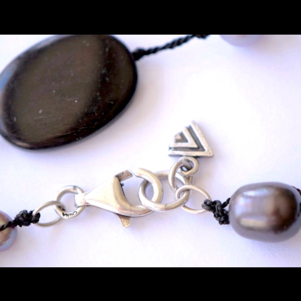 Silpada Vintage Sterling Silver, Pearls, Hematite & Chalcedony Necklace - Picture 3 of 6